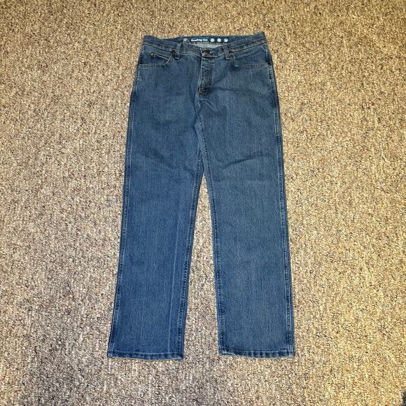 Wrangler Cowboy Cut 47 Mens 34x32 Regular Fit Premium Performance Blue Jeans - Picture 1 of 8